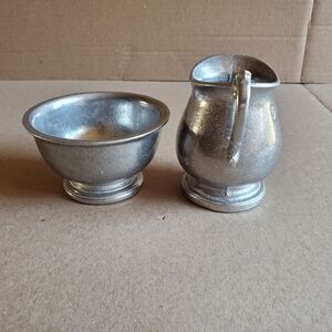 Vintage RWP Wilton Pewter Miniature Pitcher and Bowl Set